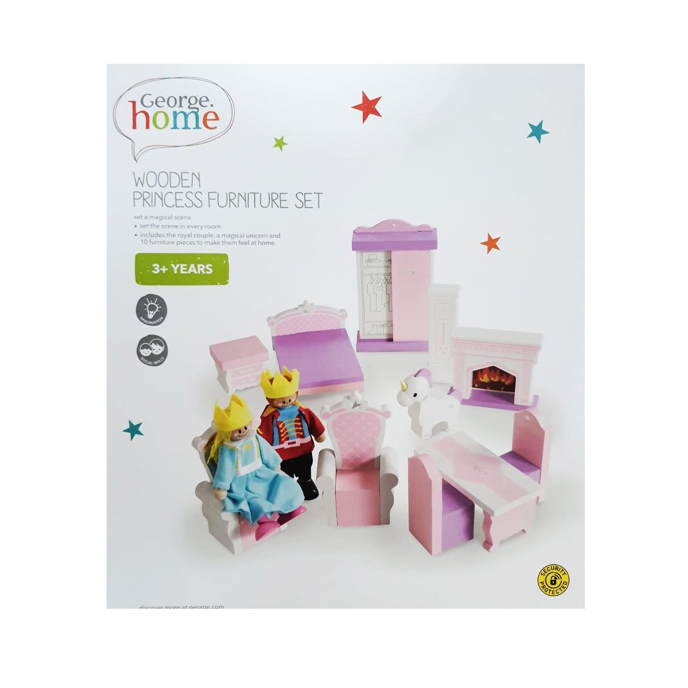 Set 13 piese, mobilier lemn, figurine, king, princess, George Home