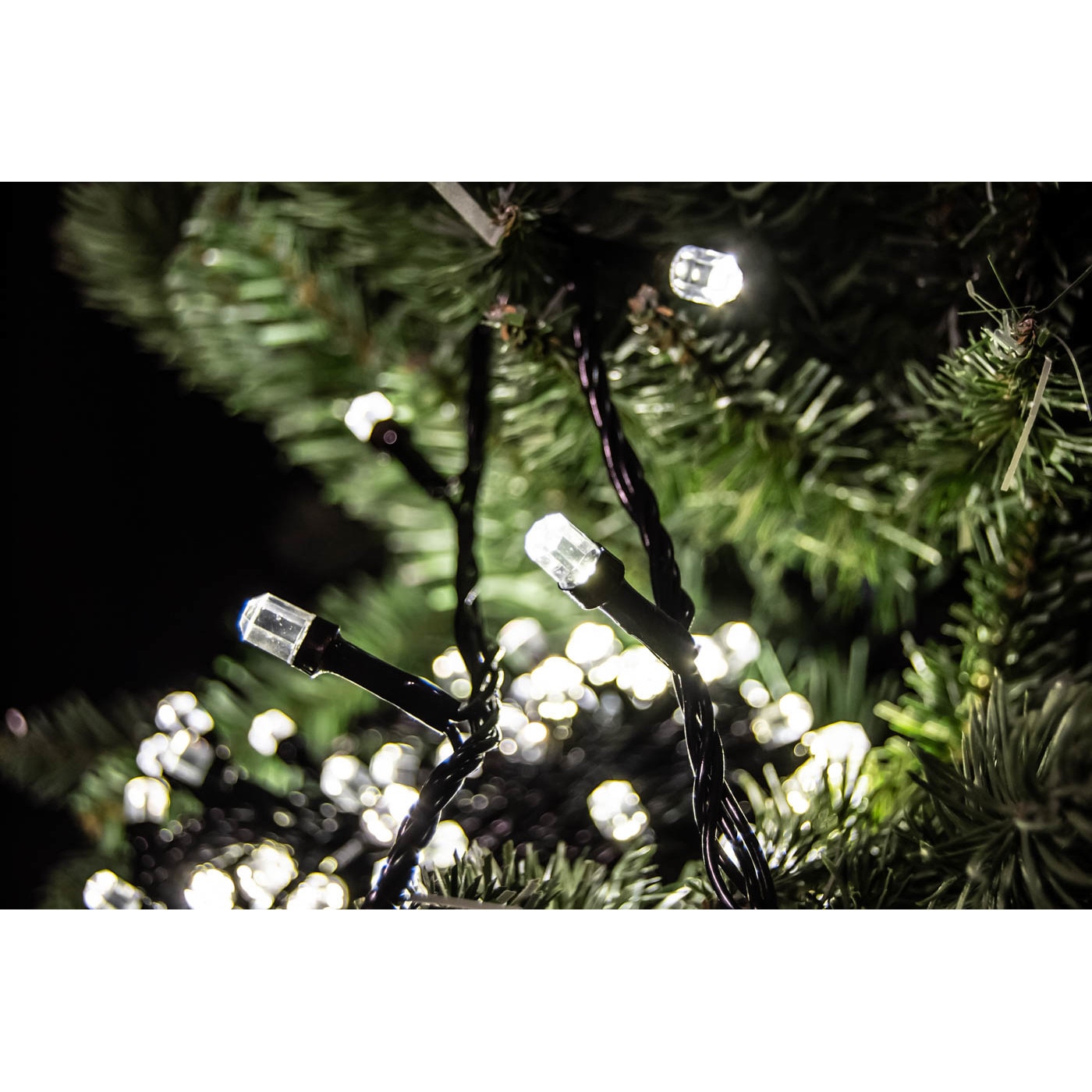 Instalatie Craciun Sirag Hexagon, Alb rece, V&V 5815, 100 becuri, 8m