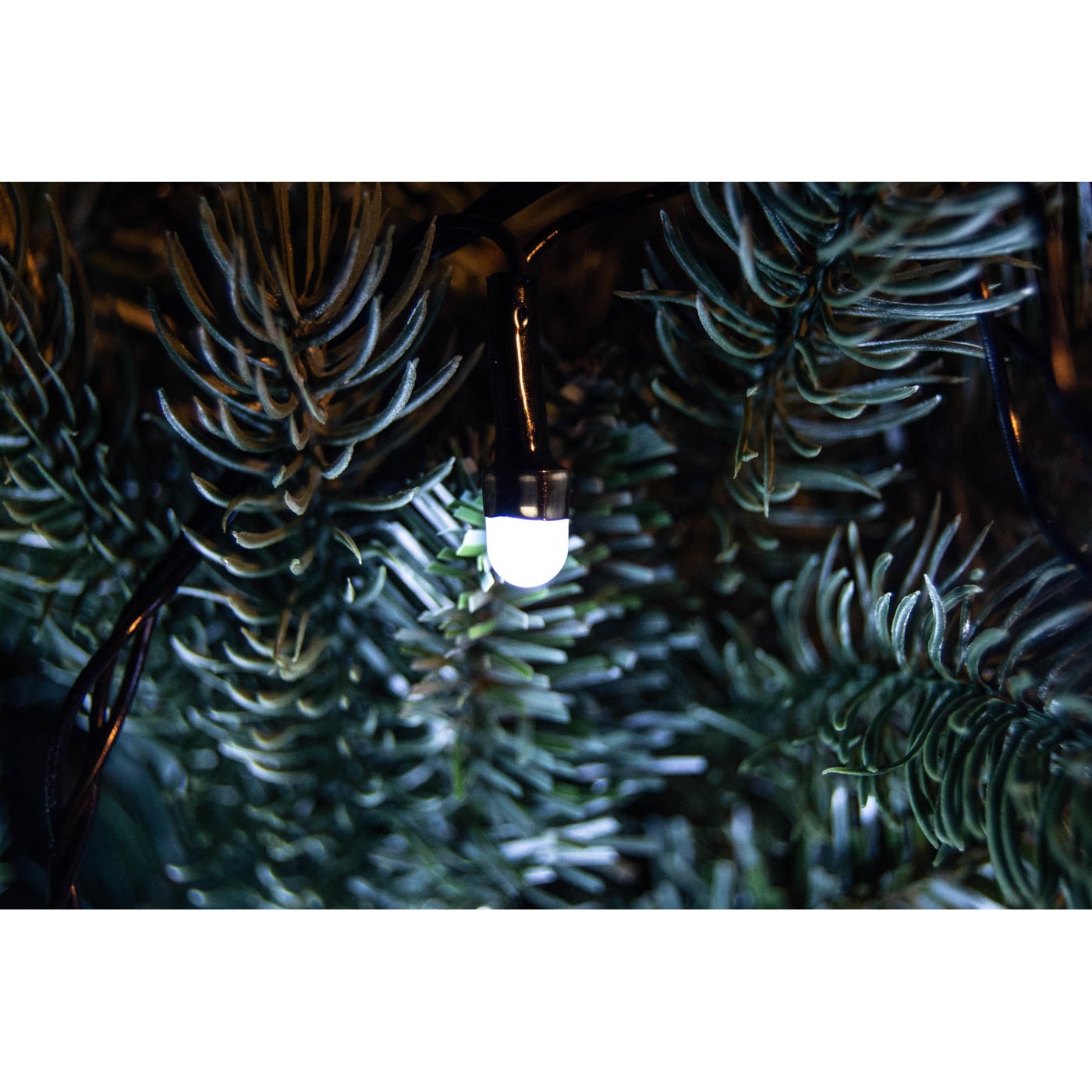 Instalatie Craciun Sirag Glob mini, Alb rece, V&V 5808, 50 becuri, 8m