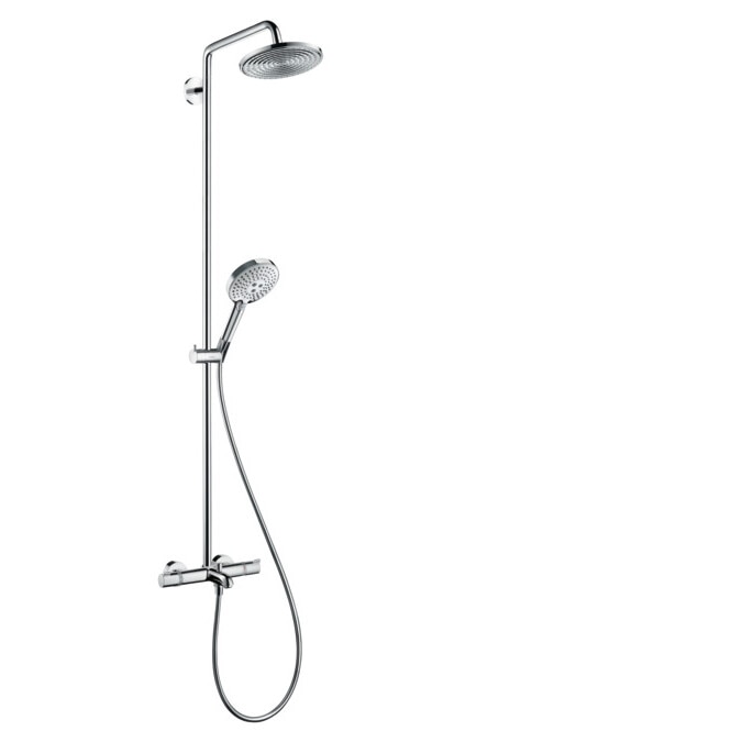 Coloana de dus HG Raindance Selec, Hansgrohe, crom, fix Raindance Air 1 jet 300 mm, metal, argintiu