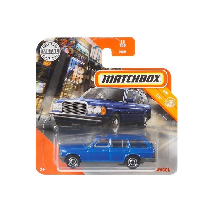 Matchbox MBX City #13/100 – Mercedes-Benz S123 Wagon Die-Cast Car (Blue)