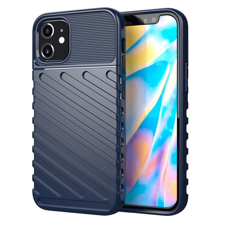 Кейс Rugged Armor за iPhone 12/ 12 Pro, Високозащитен, Син