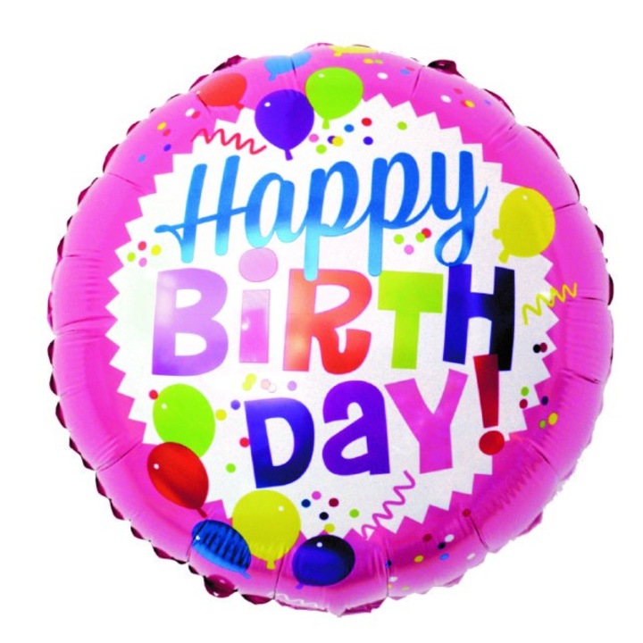 Fólia lufi boldog születésnapot rózsaszín 45 cm