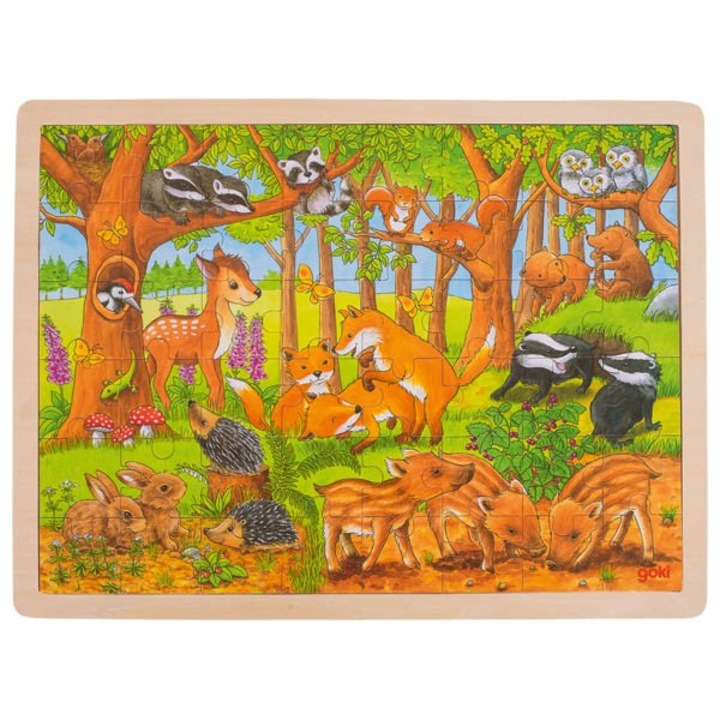 Fa puzzle baba vadon élő állatok