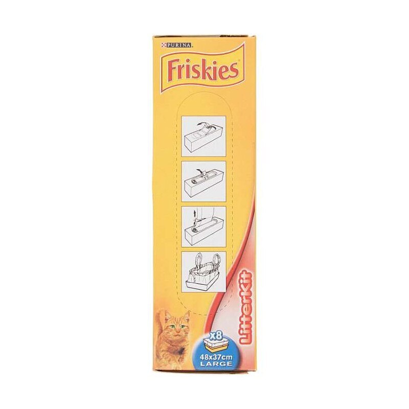 Set 8 pungi igienice pentru litiera Frieskies Litter, Nailon, 48 x 37 cm, Alb