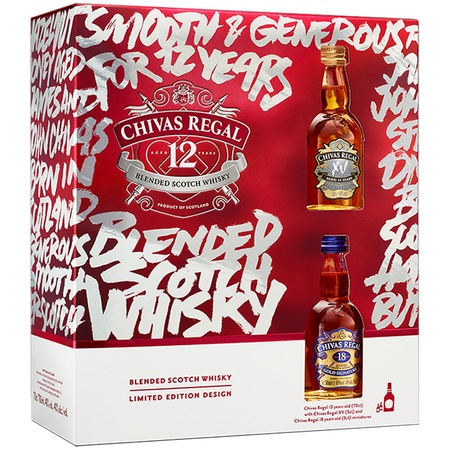 Pachet Whisky Chivas Regal 12 YO 0.7l + Whisky Chivas Regal 18 YO 0.05l + Chivas Regal XV 0.05l
