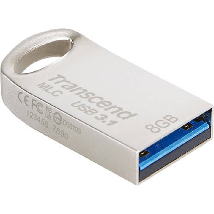 USB памет Transcend, USB 3.1, Jetflash 720, 8GB, Сребърна