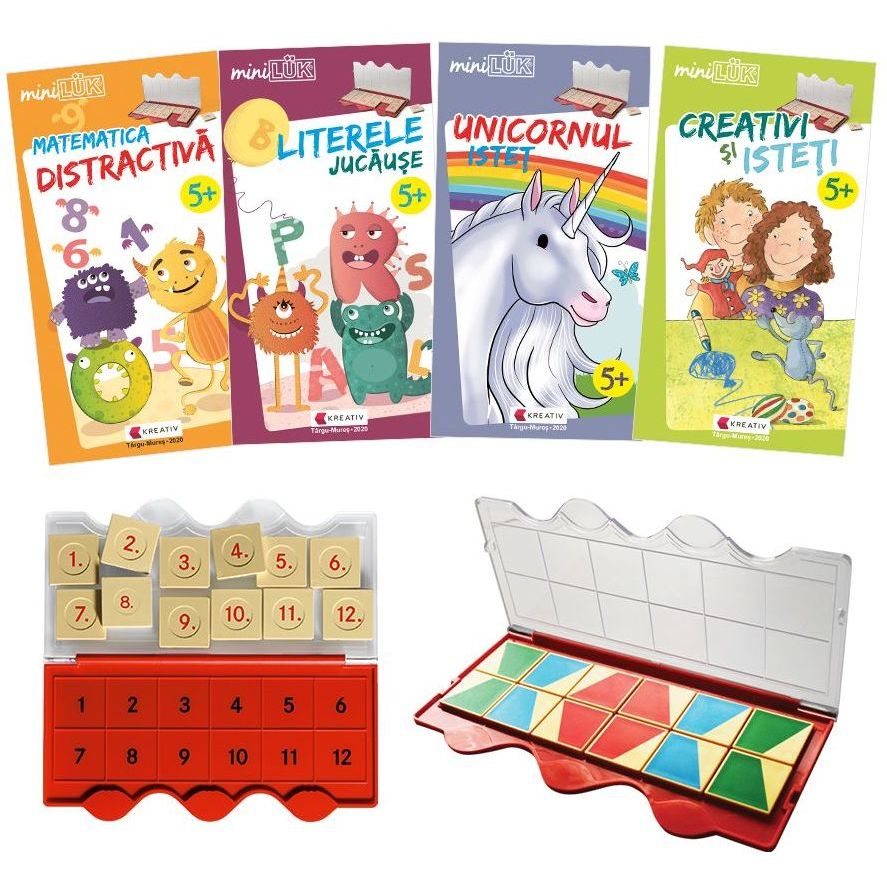 Set joc educativ LUK, varsta 5 ani, Matematica, limba romana, logica si creativitate, Editura Kreativ