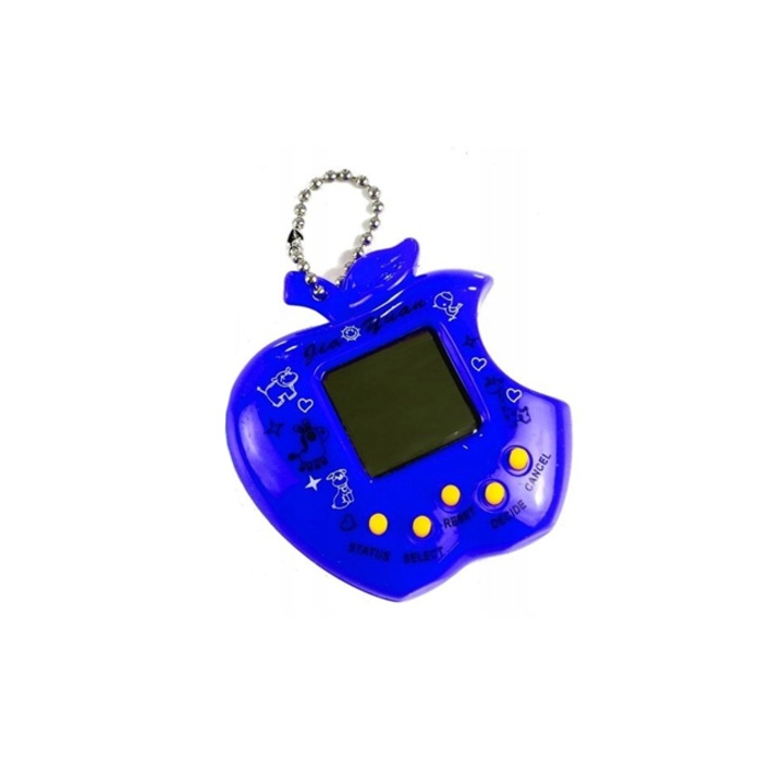 Palmonix Tamagotchi játék, virtuális kisállat gyerekeknek, 40 az 1-ben, alma alakú, 5 gomb, kék