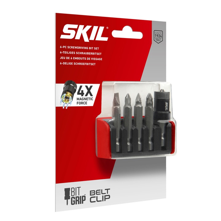 Комплект битове за завинтване Skil 2610S00915, 5 бита, 1 магнитен адаптер за битове
