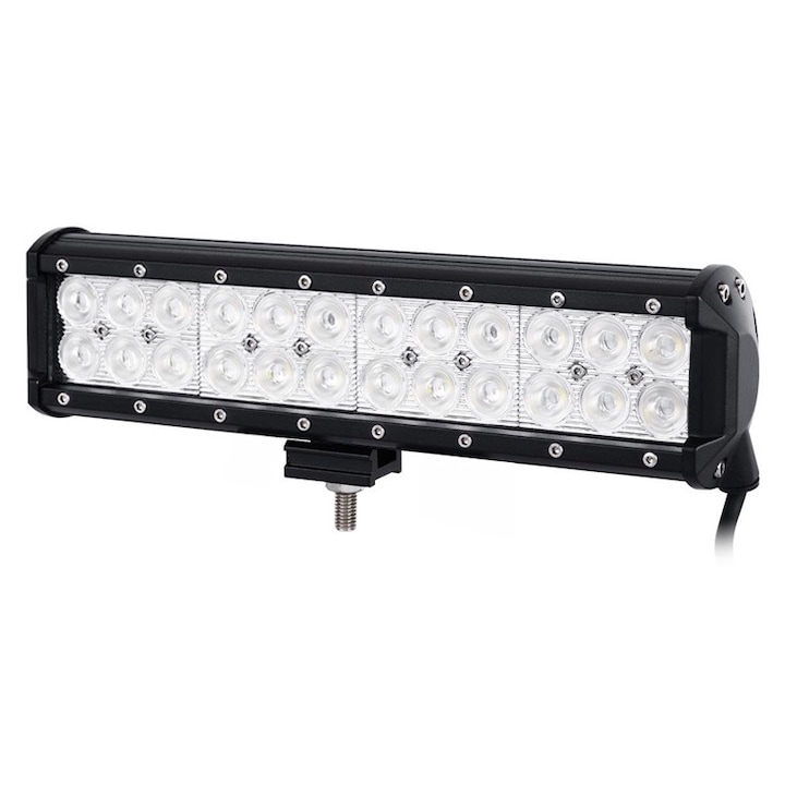 Led Bar Flexzon, 7600lm, Potrivire Culisanta, 72W, 24 LED, 12V / 24V, Spot Beam, Suporti Prindere Inclusi