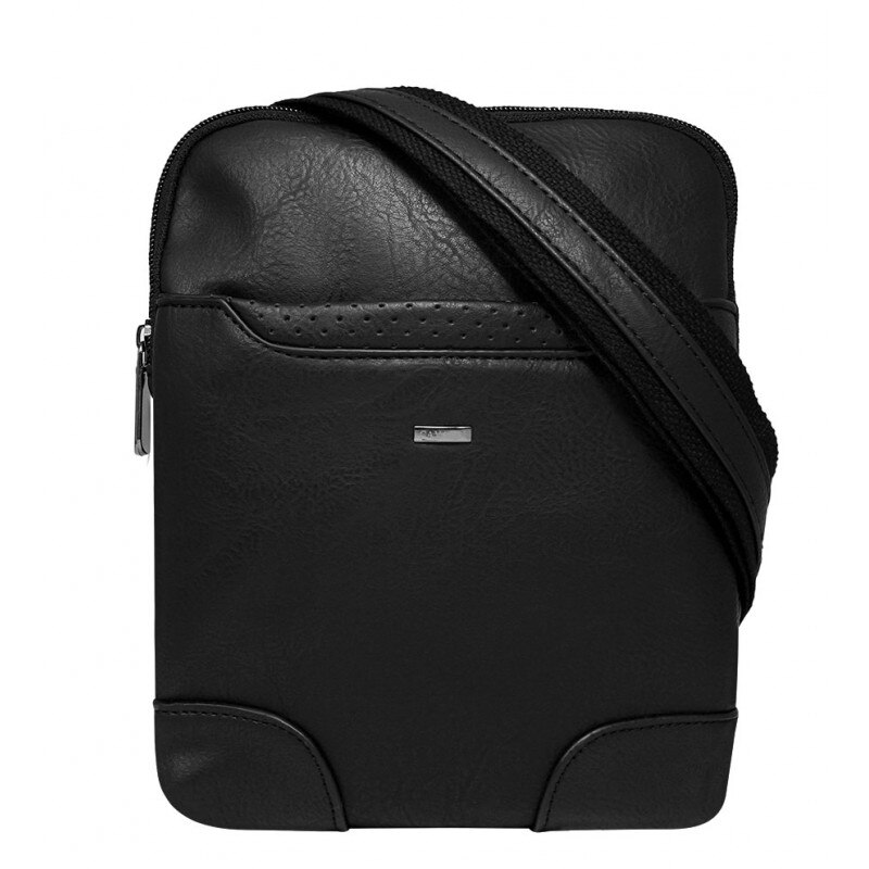 Geanta messenger barbati CAVALDI Simon din piele neagra