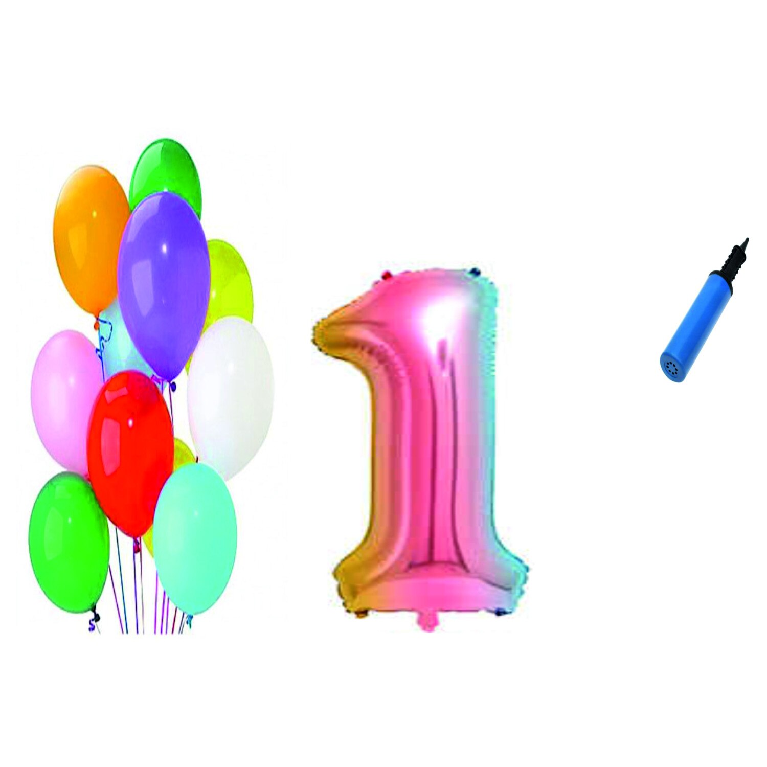Set 21 baloane aniversare 1 an , Multicolore