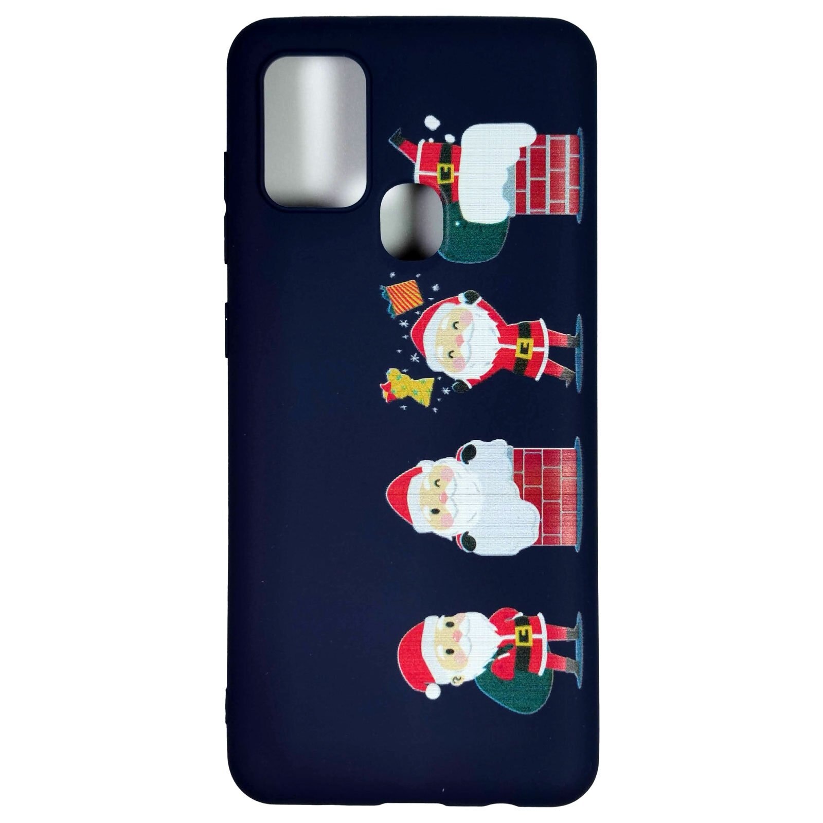 Husa Craciun Samsung Galaxy A21s model Santa Claus, Silicon, Antisoc, Viceversa Albastru