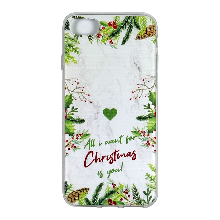 Husa Craciun compatibil cu Apple iPhone SE 2 model All i want for Christmas, Silicon, Antisoc, Viceversa Multicolor