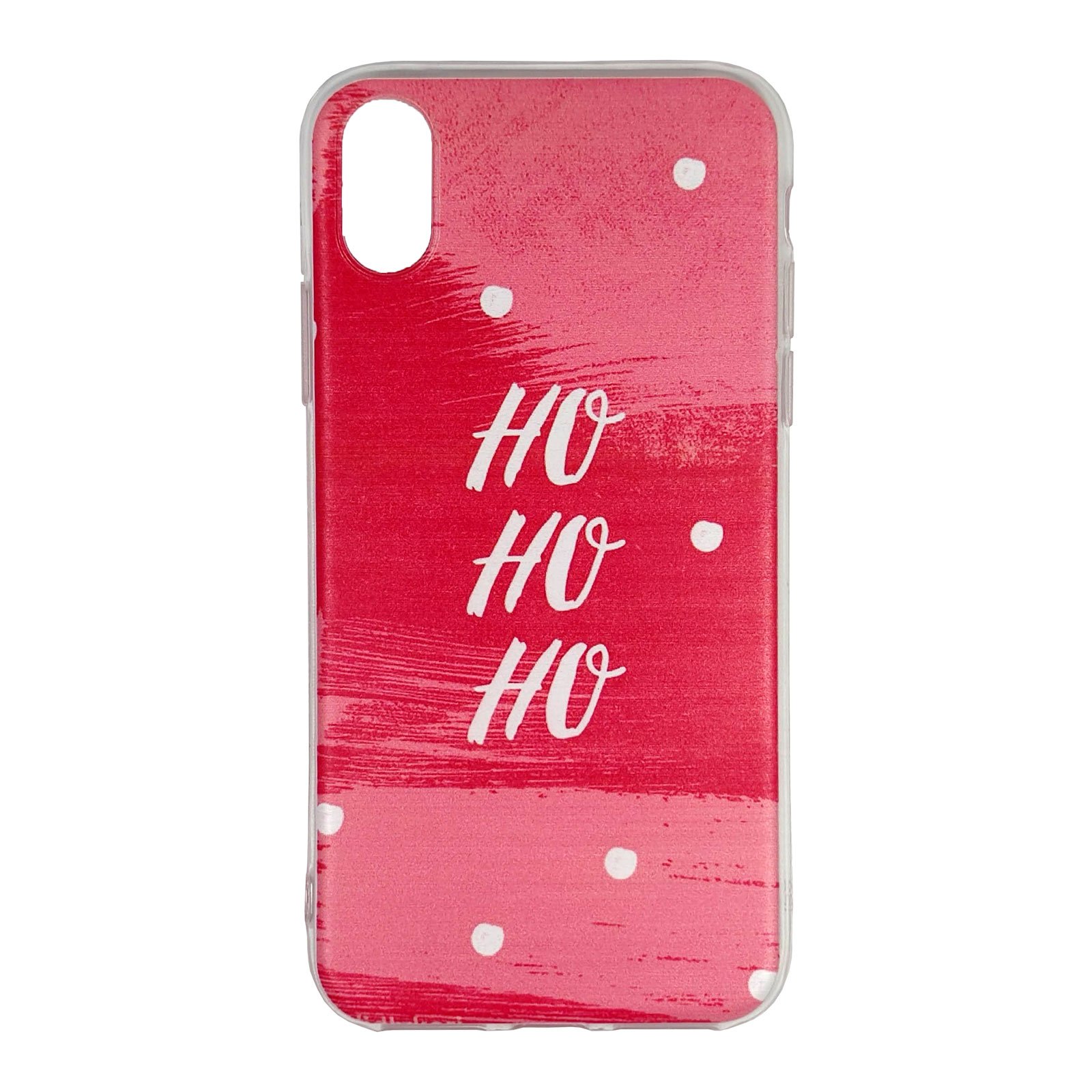Husa Craciun Apple iPhone XS model Ho Ho Ho, Silicon, Antisoc, Viceversa Rosu/Alb