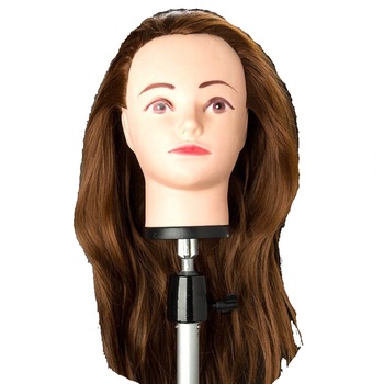 Cap Manechin Practica Coafor, Saten 100% Natural Lung, 60 cm - B508 Cap Manechin Practica Coafor, Saten 100% Natural Lung, 60 cm - B508