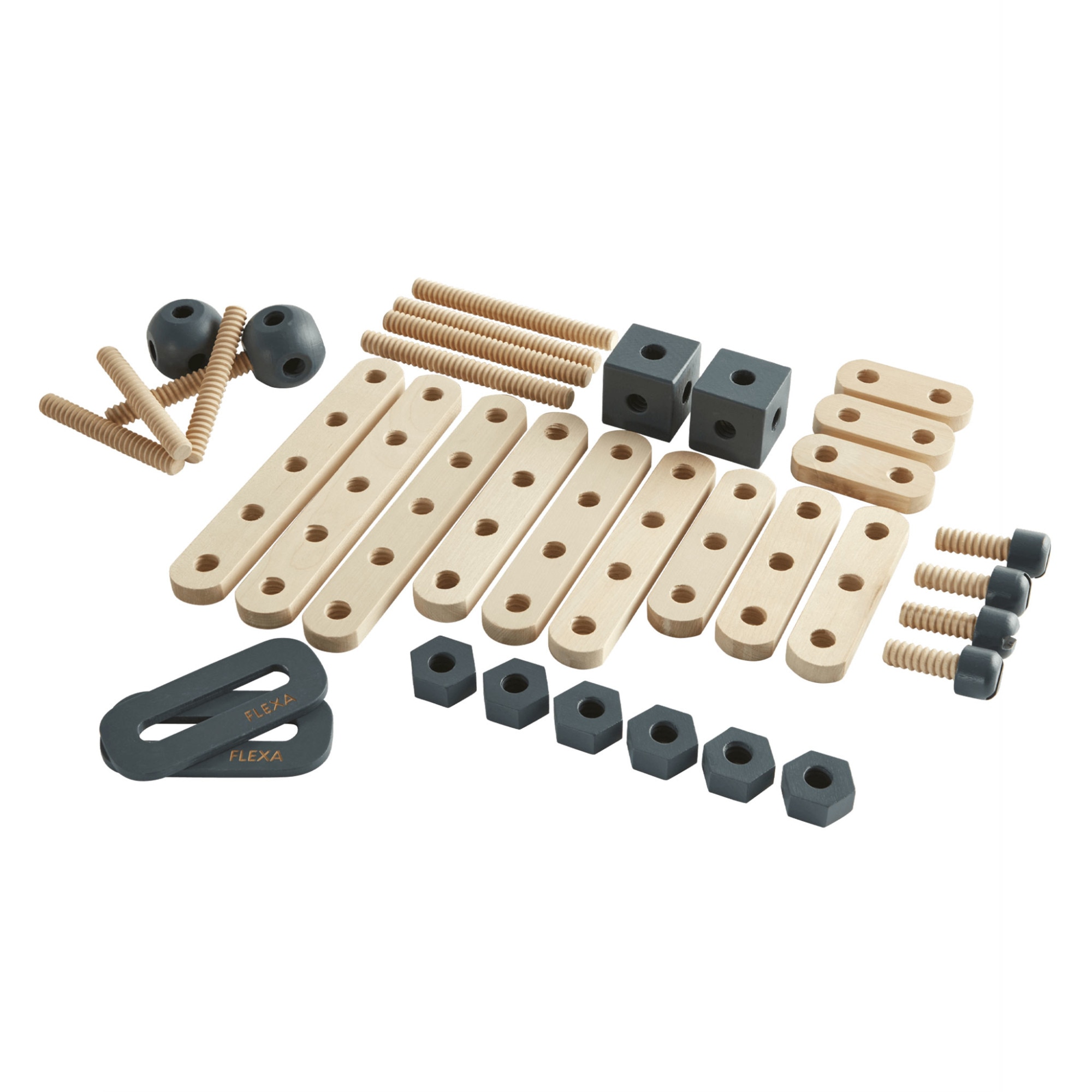 Set 36 piese constructie, Flexa, lemn