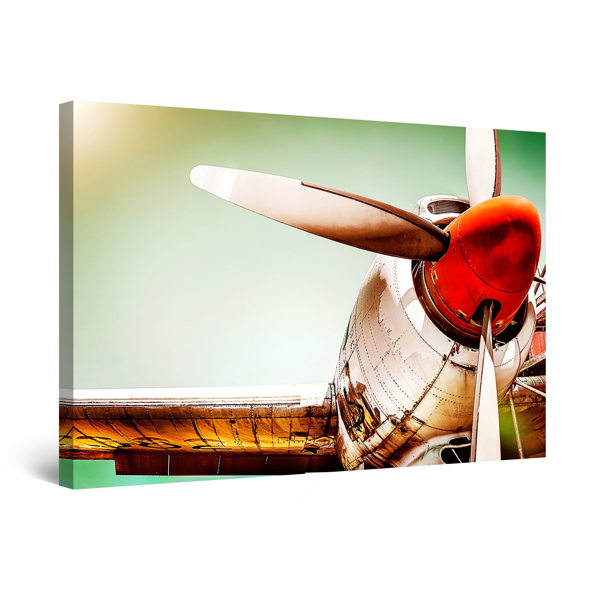Tablou DualView Startonight Avion Auriu, luminos in intuneric, 120 cm x 80 cm