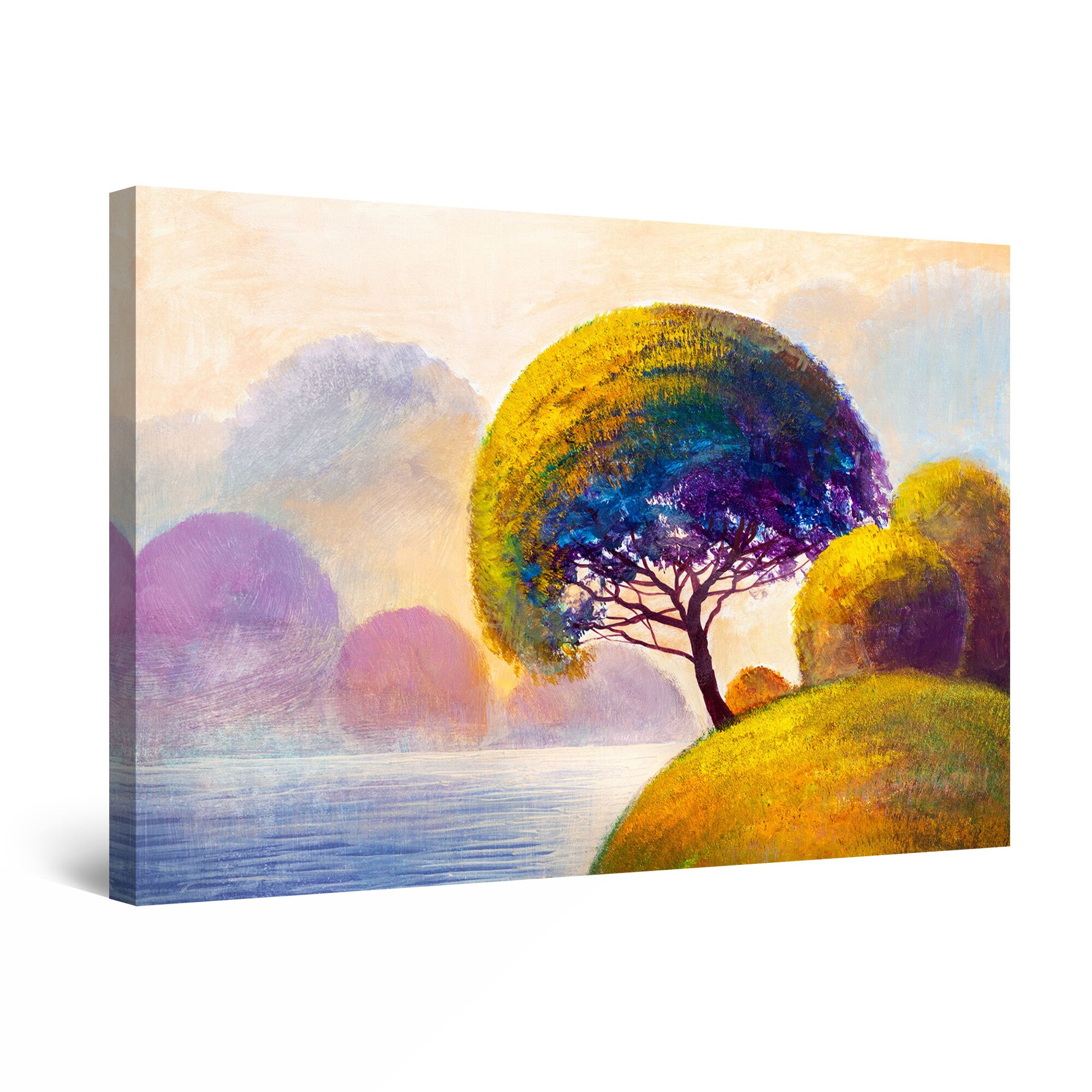 Tablou DualView Startonight Verde pe Lac, luminos in intuneric, 120 cm x 80 cm