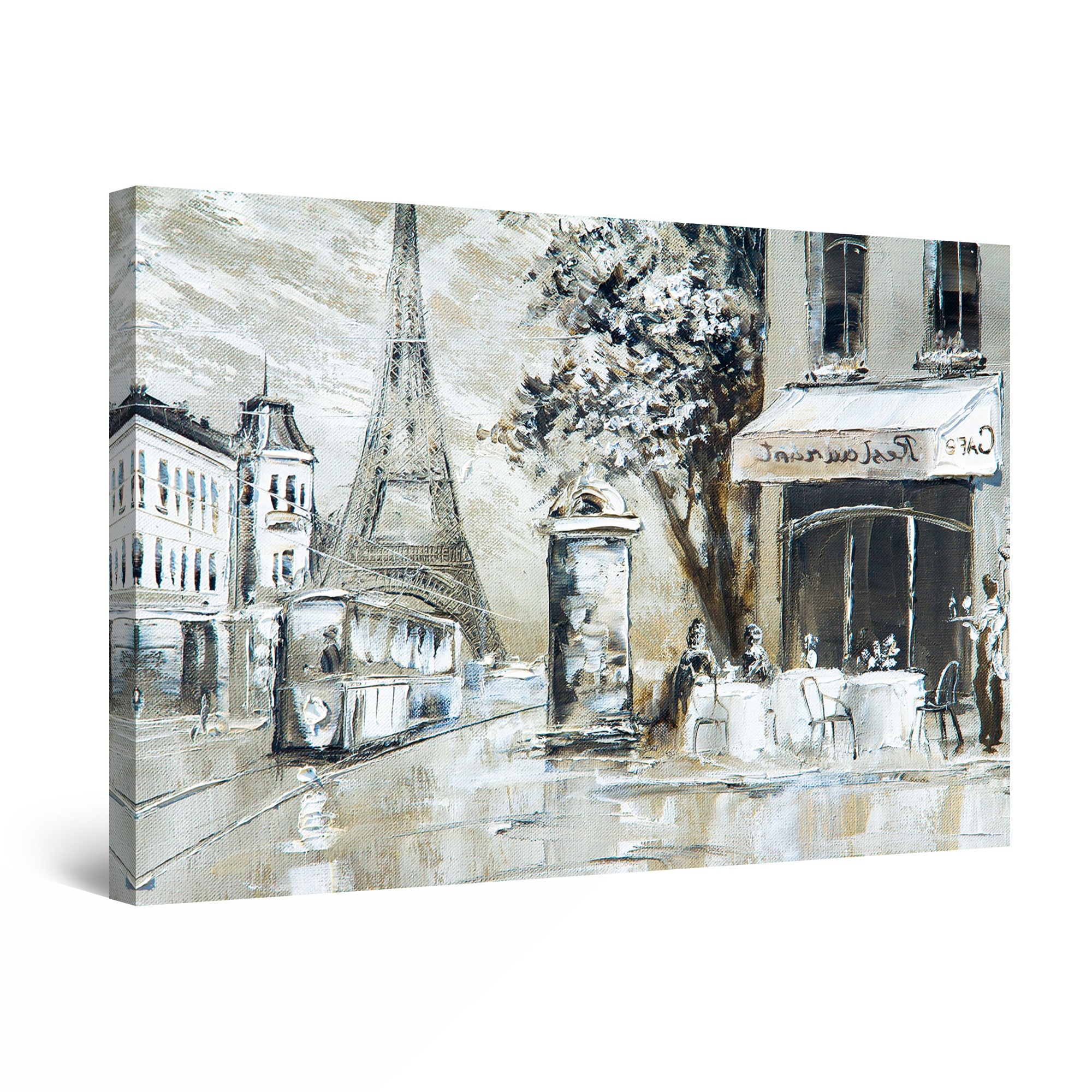 Tablou DualView Startonight Strazi in Paris, luminos in intuneric, 120 cm x 80 cm