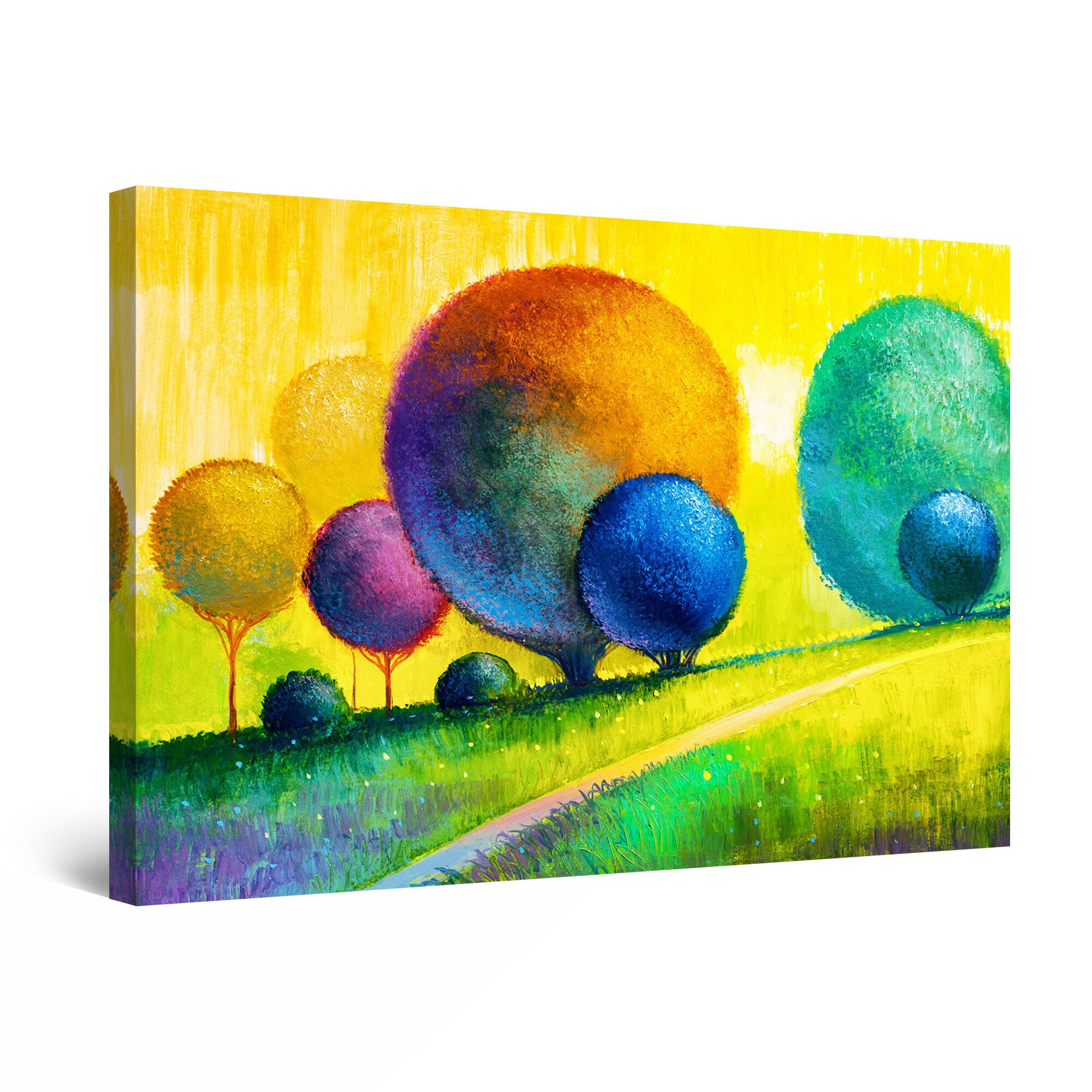 Tablou DualView Startonight Copaci Globulari, luminos in intuneric, 60 cm x 40 cm
