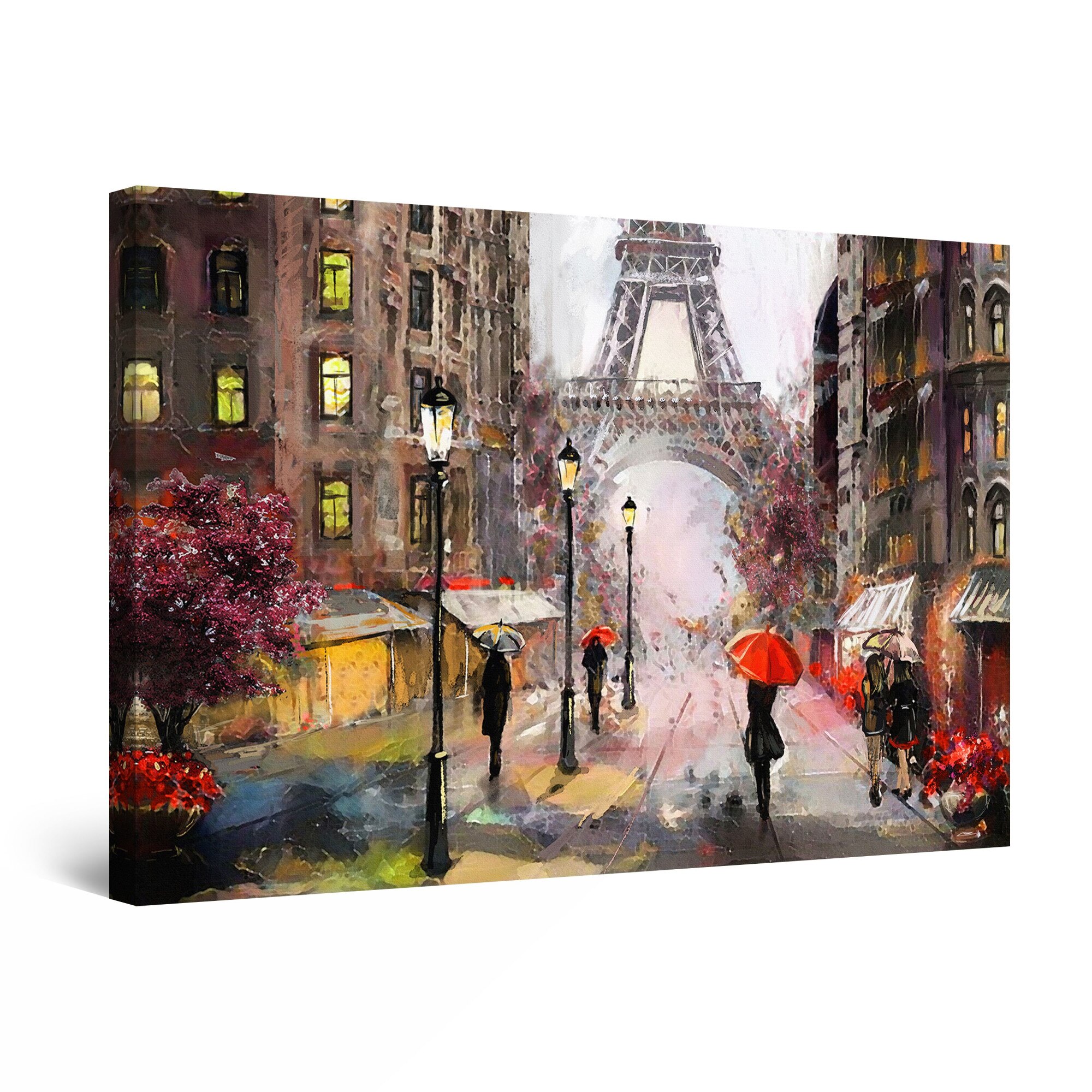 Tablou DualView Startonight Paris in Ploaie, luminos in intuneric, 120 cm x 80 cm