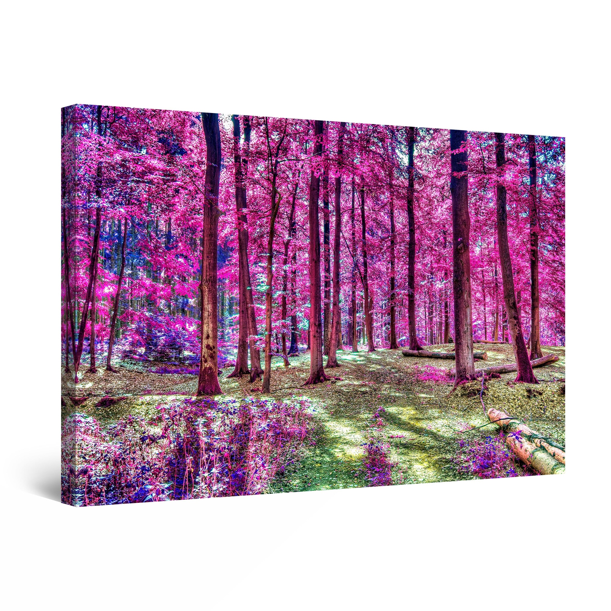 Tablou DualView Startonight Flori Roz in Padure, luminos in intuneric, 90 cm x 60 cm