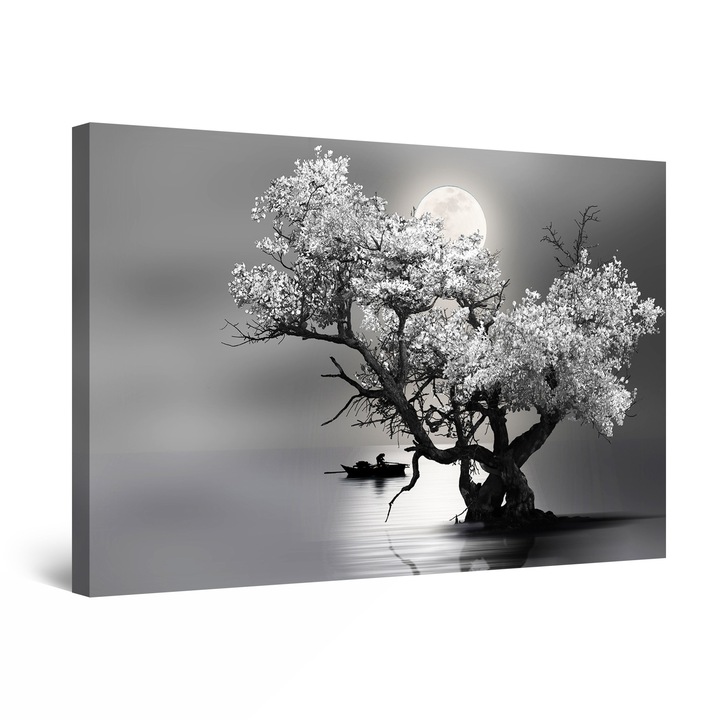 Tablou DualView Startonight Copac sub Luna, luminos in intuneric, 90 cm x 60 cm
