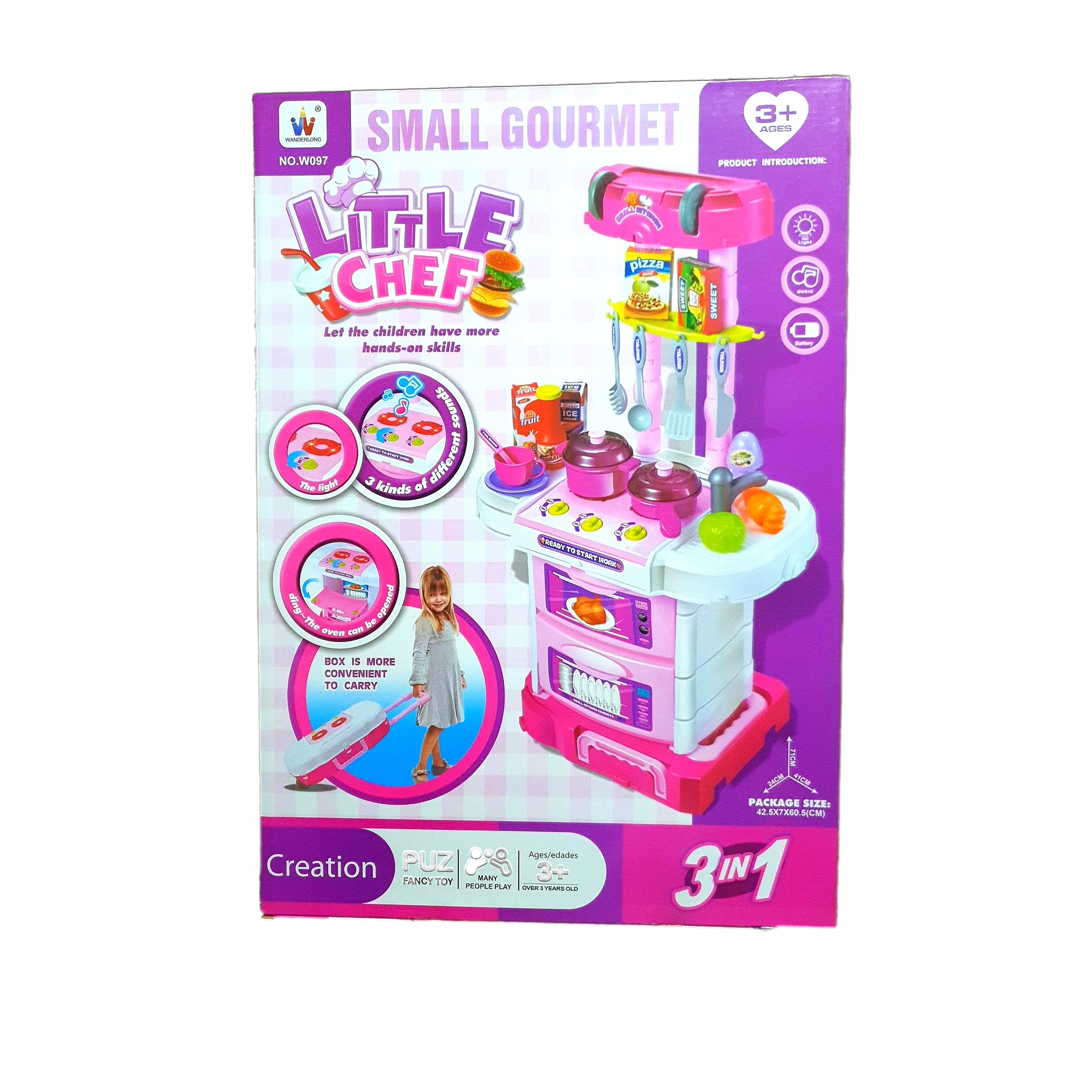 Set Bucatarie de jucarie cu sunete si lumini, 43 accesorii