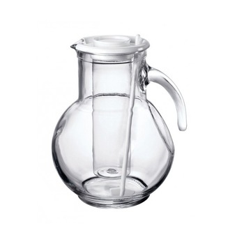 Carafa sticla Bormioli Rocco, Kufra, cu tub de gheata, 2 l, Alb Carafa sticla Bormioli Rocco, Kufra, cu tub de gheata, 2 l, Alb