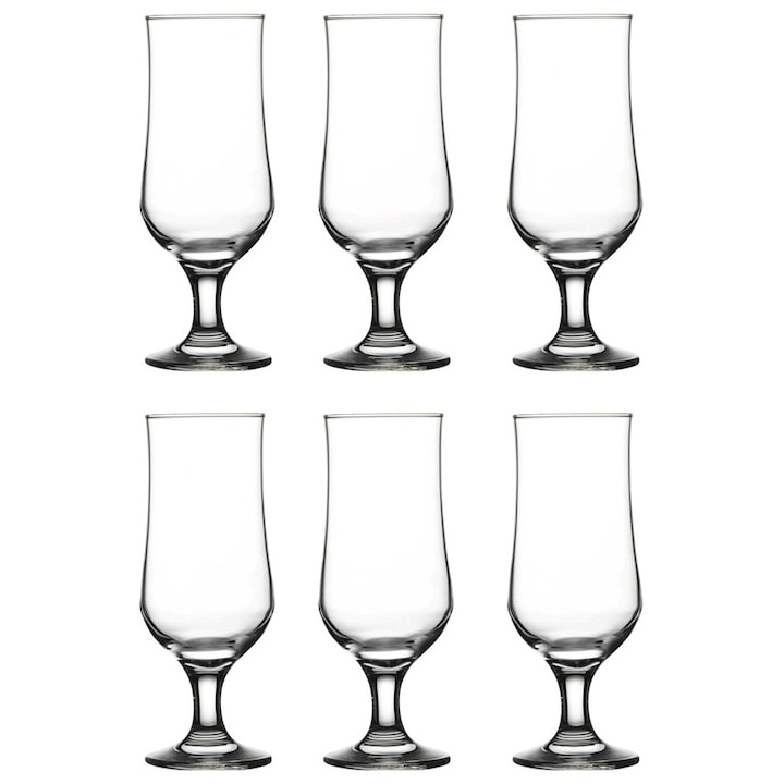 Set pahare de bere, PasabahceTulipe, 6 piese, 385 ml
