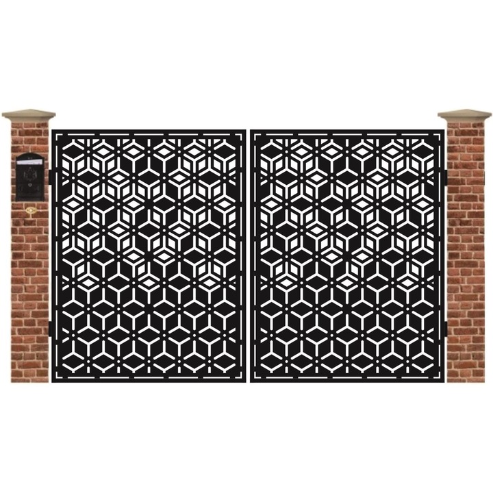 Poarta acces auto mica din tabla debitata cu plasma MAX CM1 3000 x 990 mm