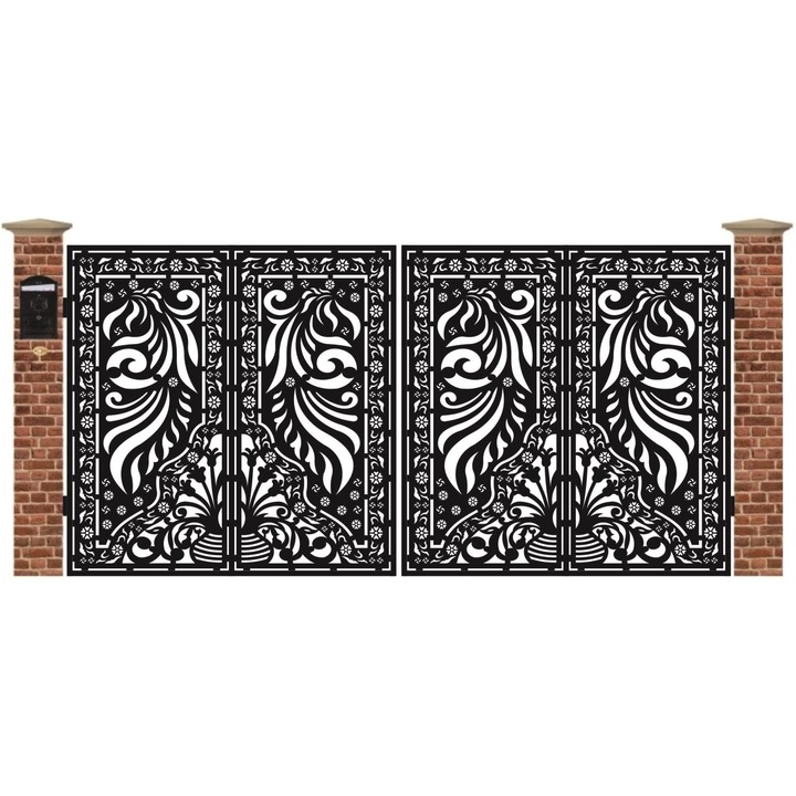 Poarta acces auto mare din tabla debitata cu plasma MAX 78 3884 x 990 mm