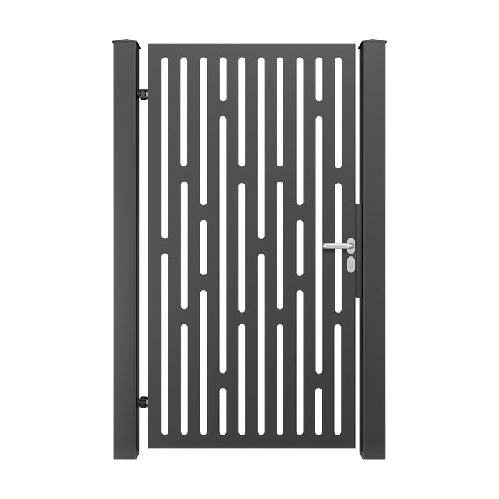 Poarta pietonala, Todome, tabla decupata 36, negru, 100 x 180 cm