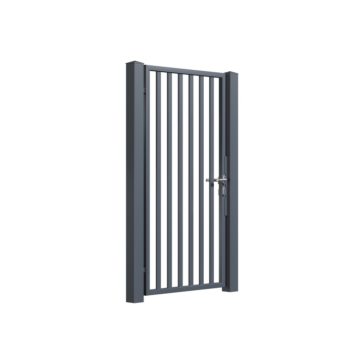 Poarta pietonala, Todome, moderna 48, gri antracit, 100 x 180 cm