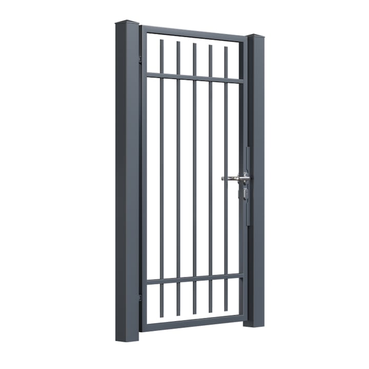 Poarta pietonala, Todome, moderna 46, gri antracit, 100 x 180 cm