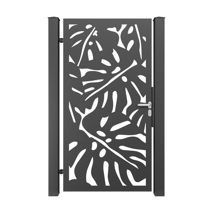 Poarta pietonala, Todome, tabla decupata 38, negru, 100 x 180 cm