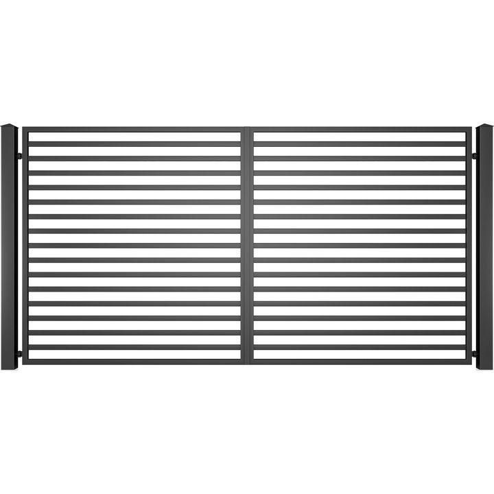 Set 2 bucati Poarta auto, Todome, moderna 11, negru, 350 x 180 cm