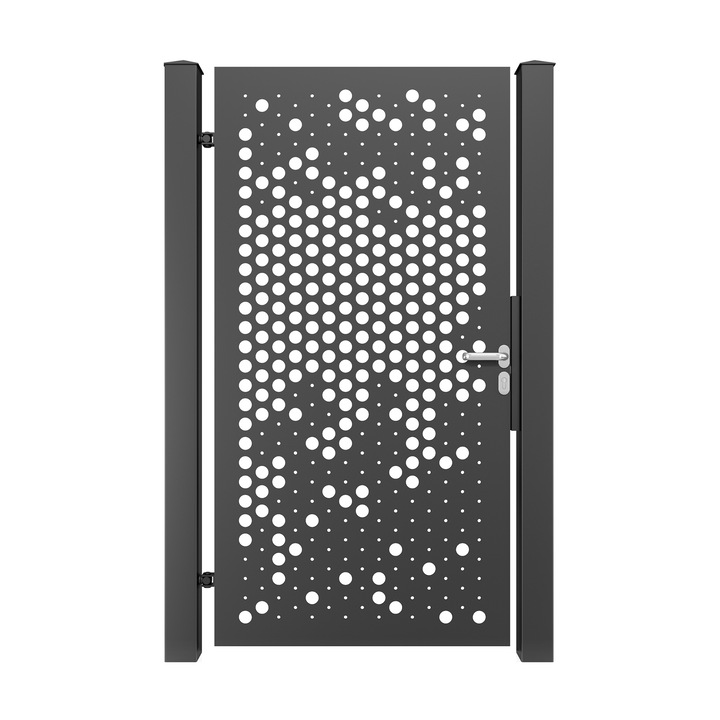 Poarta pietonala, Todome, tabla decupata 29, negru, 100 x 180 cm