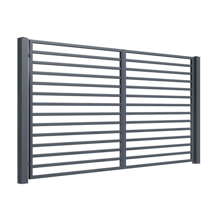 Set 2 bucati Poarta auto, Todome, moderna 52, negru, 350 x 180 cm