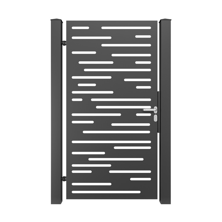 Poarta pietonala, Todome, tabla decupata 31, negru, 100 x 180 cm