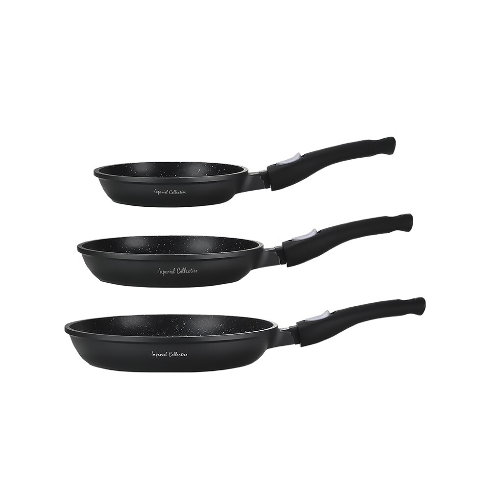Set tigai marmorate, Imperial Collection IM-FP3-DHM, 3 piese, negru