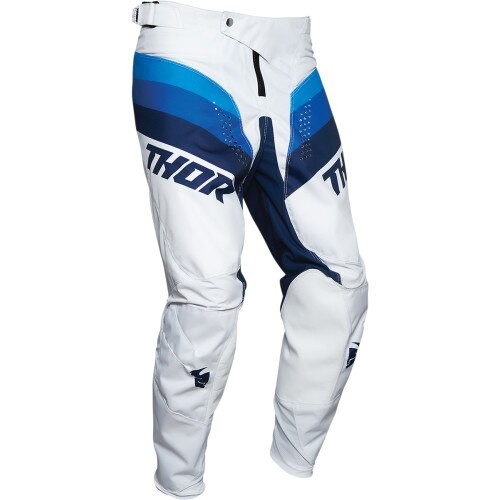 Pantaloni Thor Pulse Racer, Alb/Albastru, 32