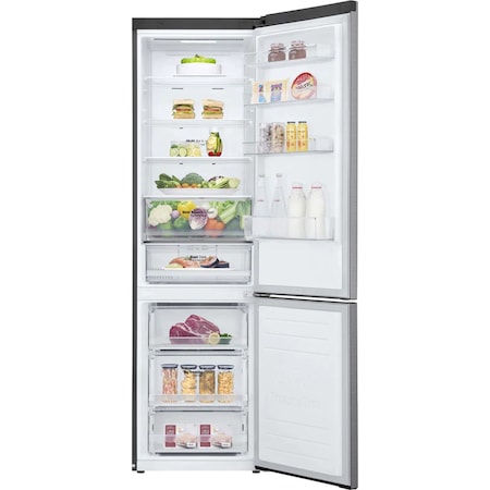 Combina frigorifica LG GBB62PZHMN, 384 l, Clasa E, No Frost, WiFi, Smart Diagnosis, H 203 cm, Argintiu