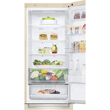 Combina frigorifica LG GBB62SEHMN, 384 l, Clasa A++, No Frost, WiFi, Smart Diagnosis, H 203 cm, Bej