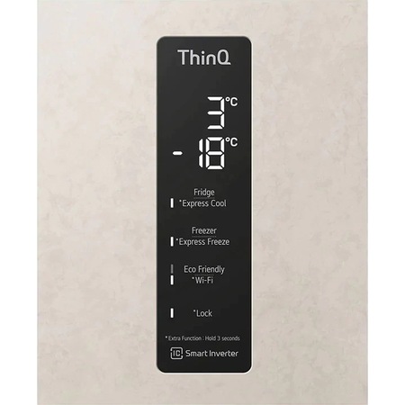Combina frigorifica LG GBB62SEHMN, 384 l, Clasa A++, No Frost, WiFi, Smart Diagnosis, H 203 cm, Bej