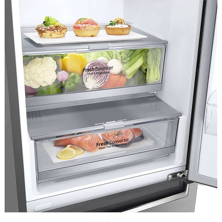 Combina frigorifica LG GBF71PZDMN, 337 l, Clasa A++, No Frost, WiFi, Dozator apa, H 186 cm, Argintiu
