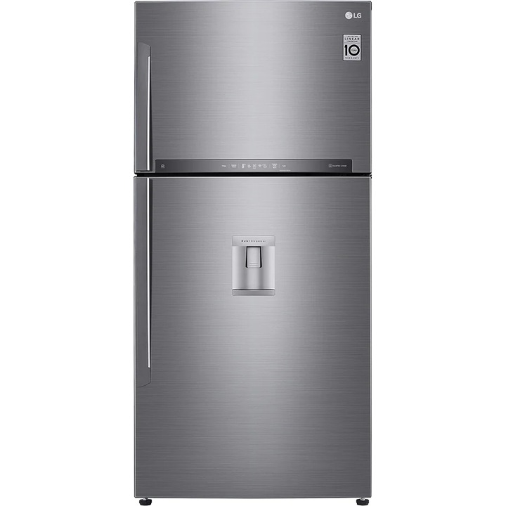 Хладилник с 2 врати LG GTF916PZPYD, 592 л, Клас E, No Frost, WiFi, DoorCooling+, Mirror Touch Display, Диспенсър за вода, Сребрист