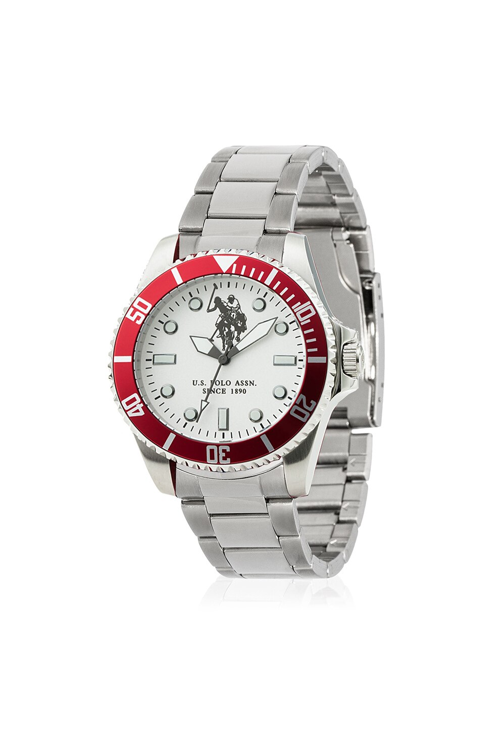 U.S. Polo Assn., Ceas unisex cu bratara metalica, Argintiu